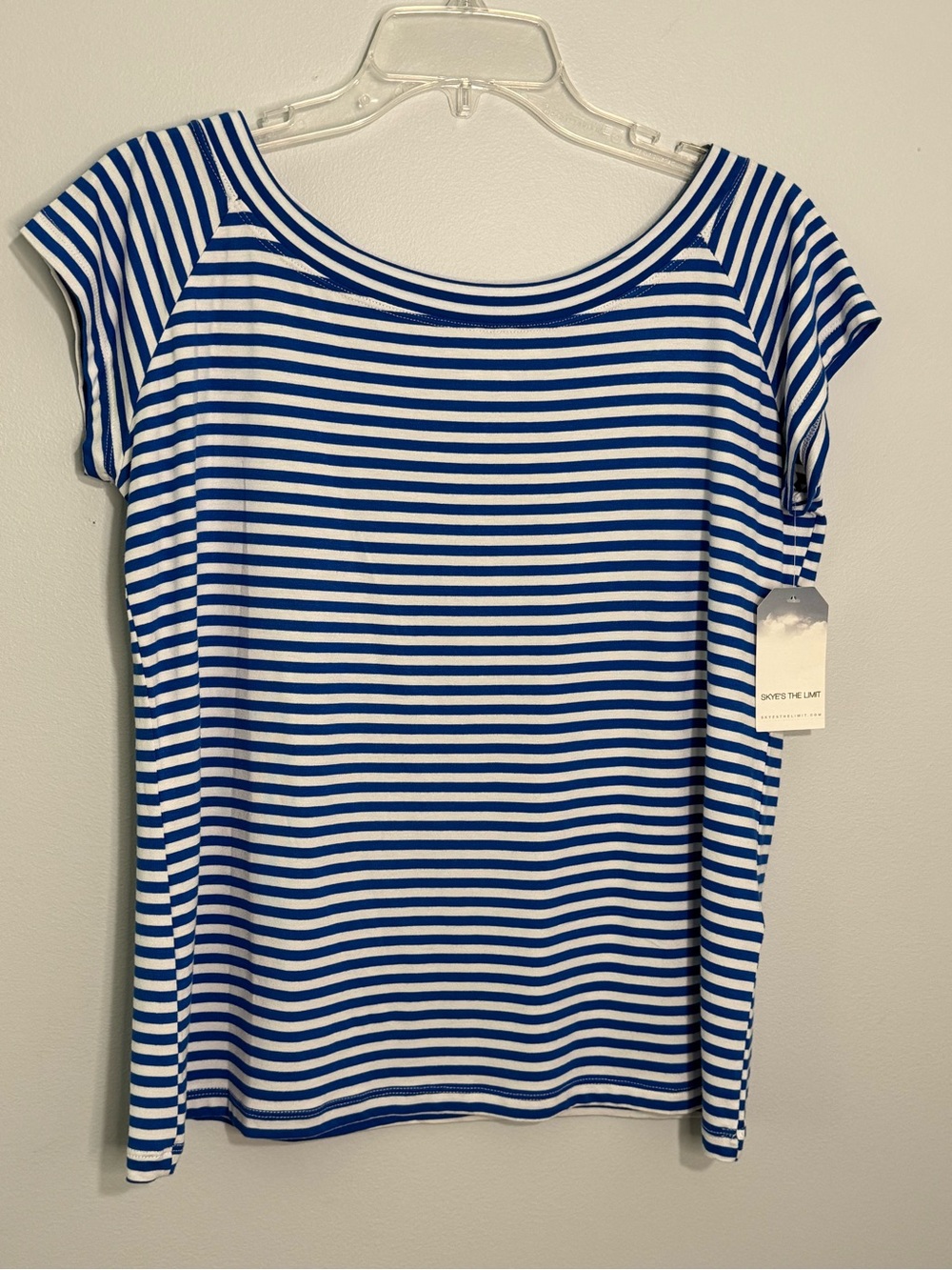 Skye's the Limit Blue and White Striped Short Sleeve Tee